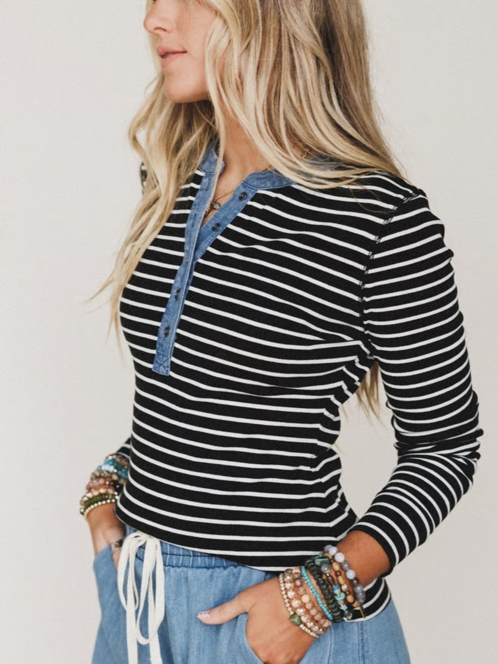 ee:some Fieldtrip Stripe Top Henley - Picture 4 of 10